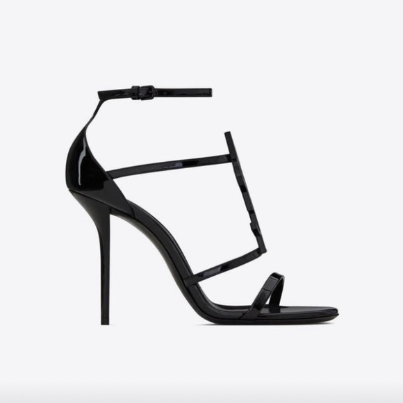 Ysl Cassandra black sandal heels size 38 - Picture 3 of 6